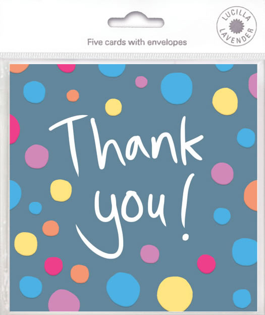 Thank You pack of 5 dotty cards - The Nancy Smillie Shop - Art, Jewellery & Designer Gifts Glasgow