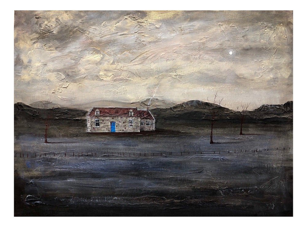 The Blue Door Bothy Wood Art Block - The Nancy Smillie Shop - Art, Jewellery & Designer Gifts Glasgow