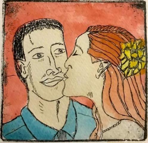 "The Kiss" Framed Print - The Nancy Smillie Shop - Art, Jewellery & Designer Gifts Glasgow