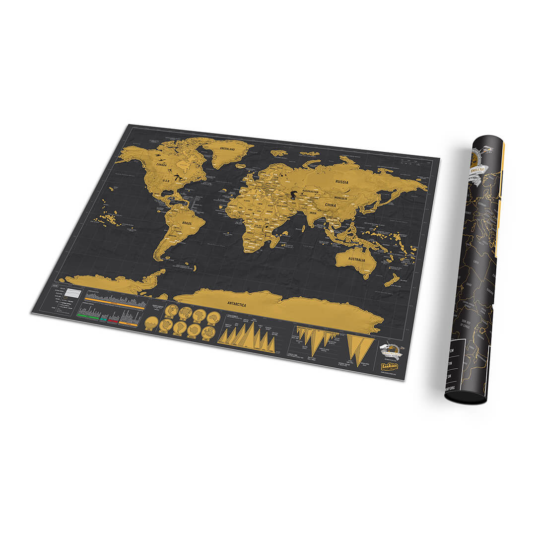 Travel Scratch Map Poster (Deluxe) - The Nancy Smillie Shop - Art, Jewellery & Designer Gifts Glasgow