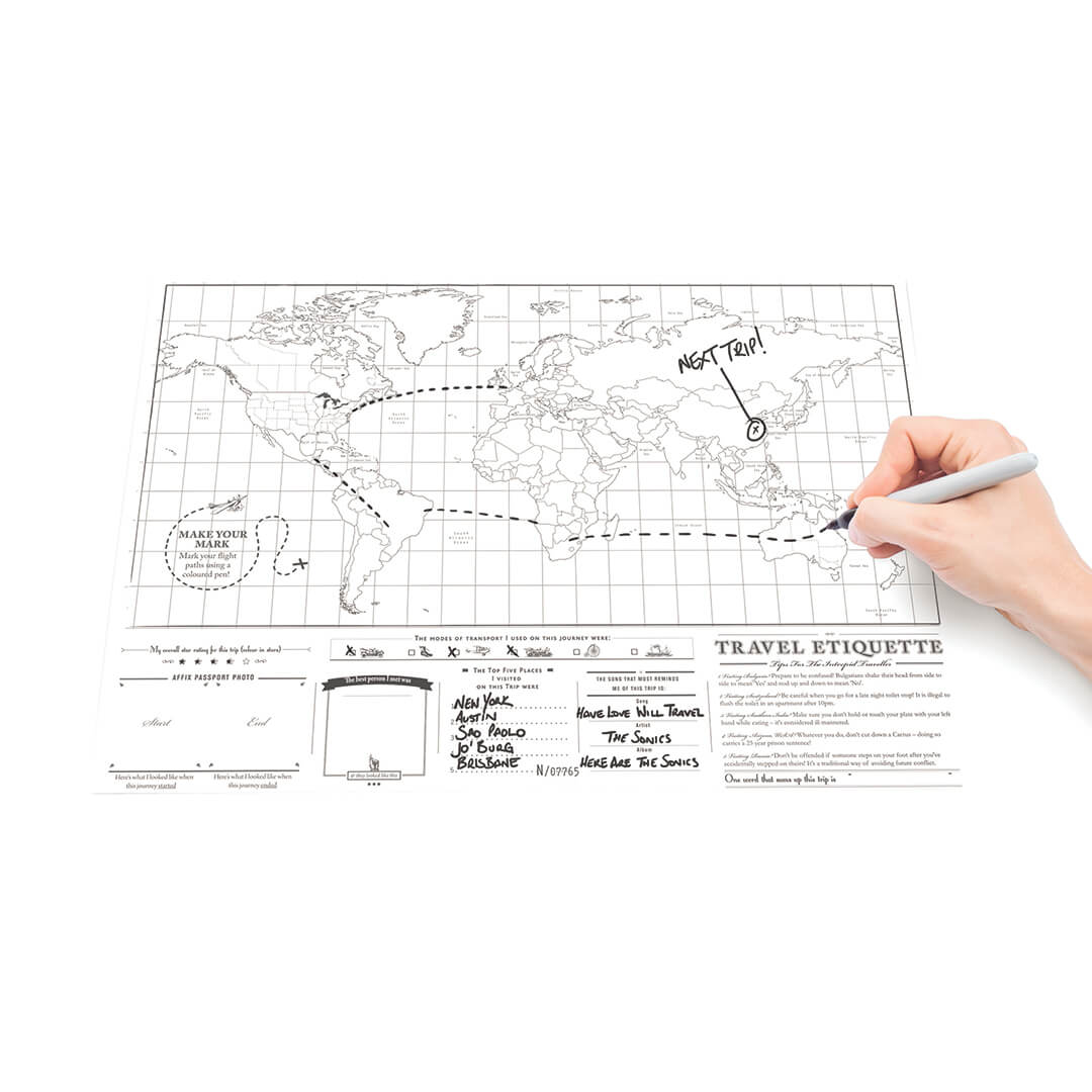 Travel Scratch Map Poster (Deluxe) - The Nancy Smillie Shop - Art, Jewellery & Designer Gifts Glasgow