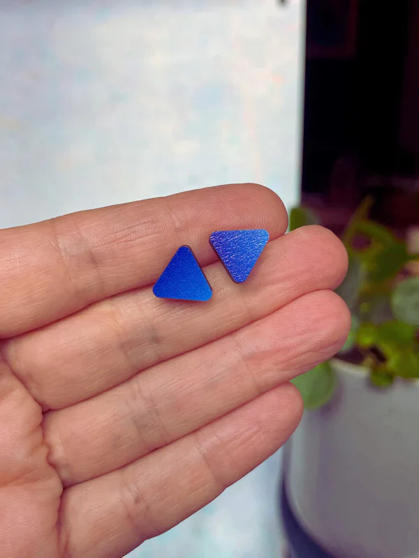 triangle studs blue - Jewellery - Scotland