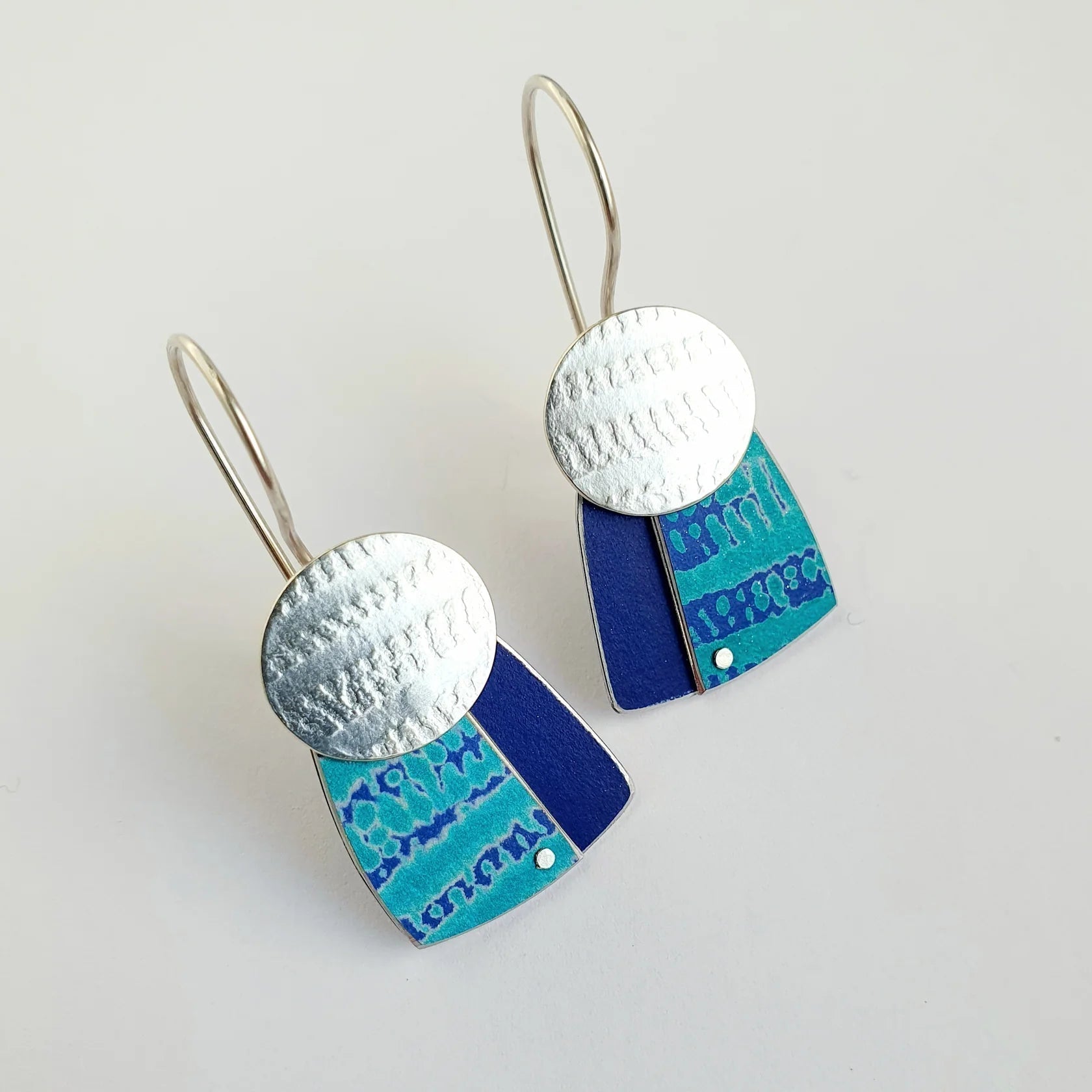 Turquoise & Blue Oval & Square Drop Earrings - The Nancy Smillie Shop - Art, Jewellery & Designer Gifts Glasgow