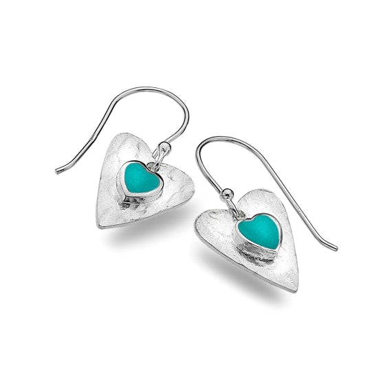 Turquoise Heart Earrings - The Nancy Smillie Shop - Art, Jewellery & Designer Gifts Glasgow