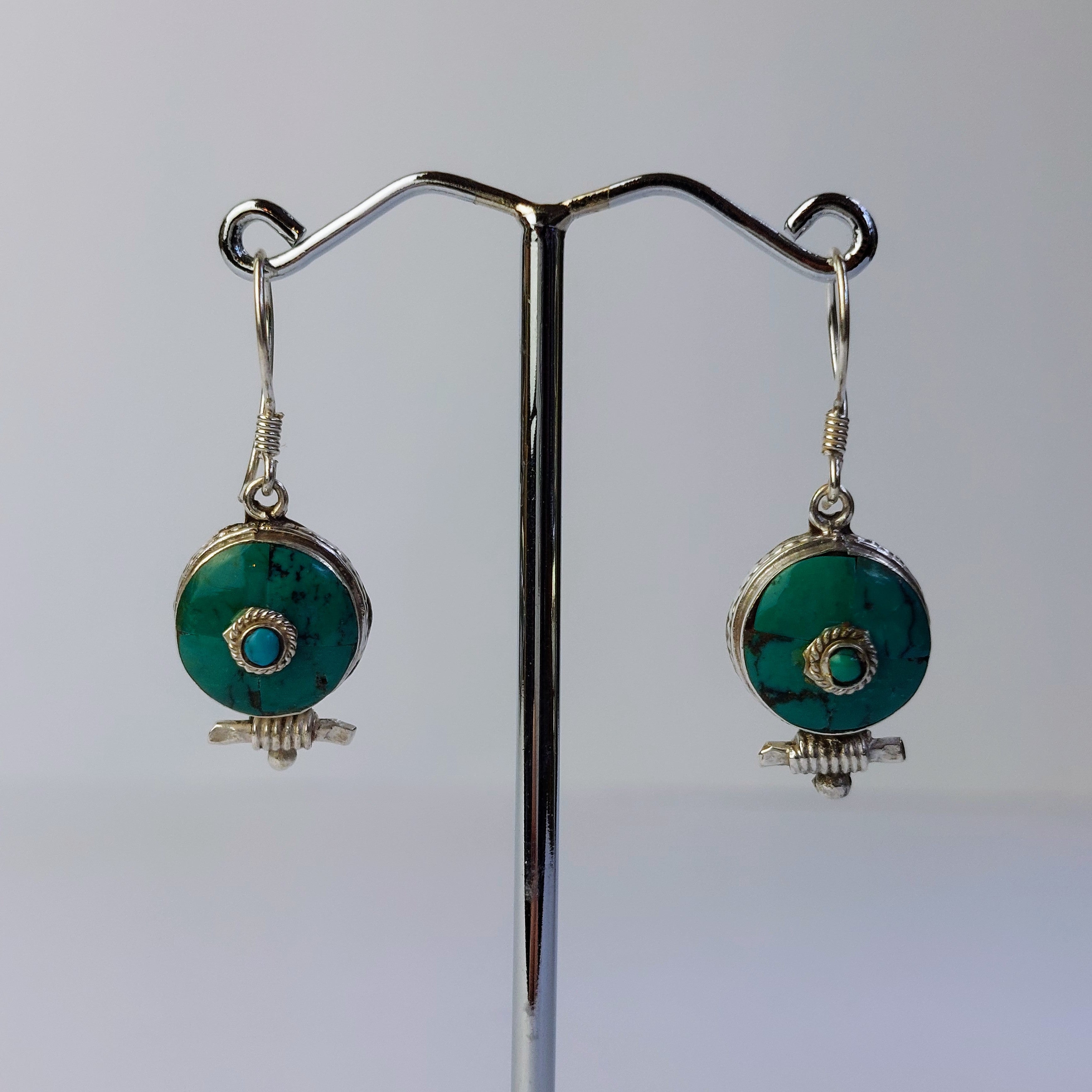 Turquoise Mandala Earrings - The Nancy Smillie Shop - Art, Jewellery & Designer Gifts Glasgow