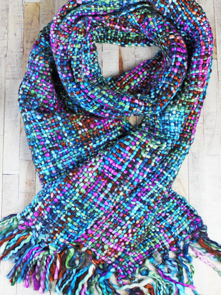 Turquoise Mix Chunky Tweed Scarf - The Nancy Smillie Shop - Art, Jewellery & Designer Gifts Glasgow