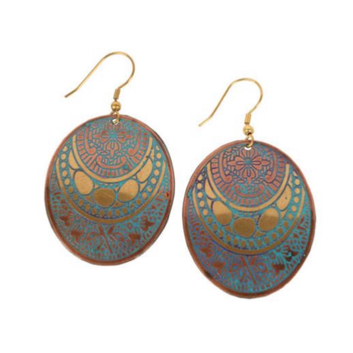Turquoise Oval Earrings - The Nancy Smillie Shop - Art, Jewellery & Designer Gifts Glasgow
