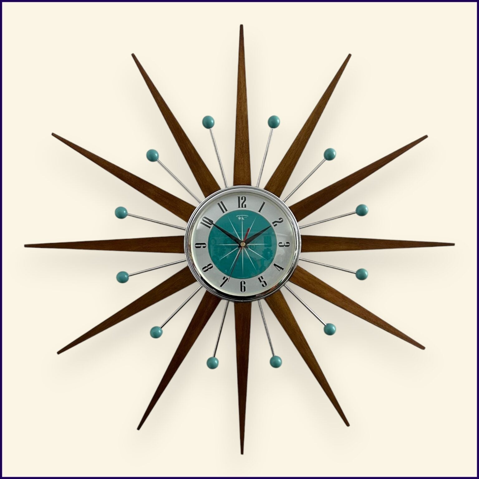 Turquoise Starburst Clock - All House & Home - Scotland