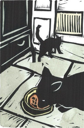 Two Black Cats Print - The Nancy Smillie Shop - Art, Jewellery & Designer Gifts Glasgow