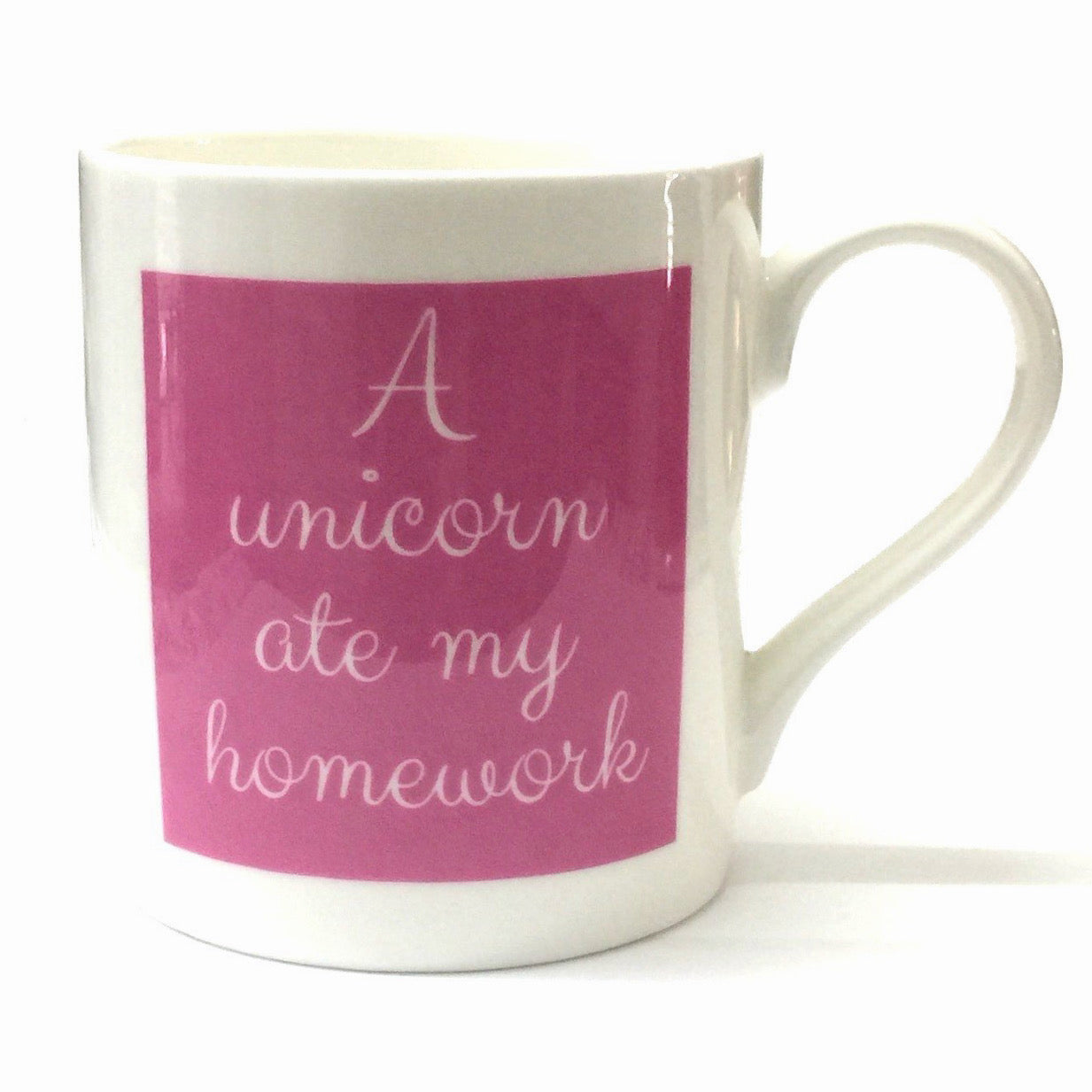 "Unicorn Ate My Homework" Mug - The Nancy Smillie Shop - Art, Jewellery & Designer Gifts Glasgow