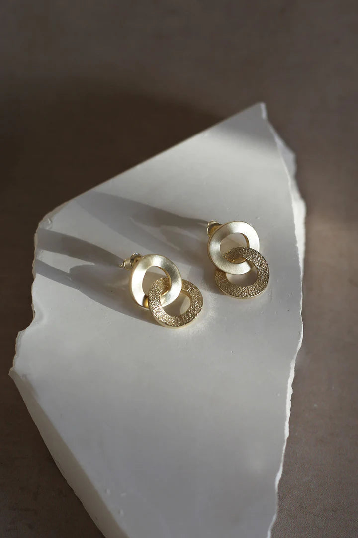 Unity Earrings Gold - The Nancy Smillie Shop - Art, Jewellery & Designer Gifts Glasgow