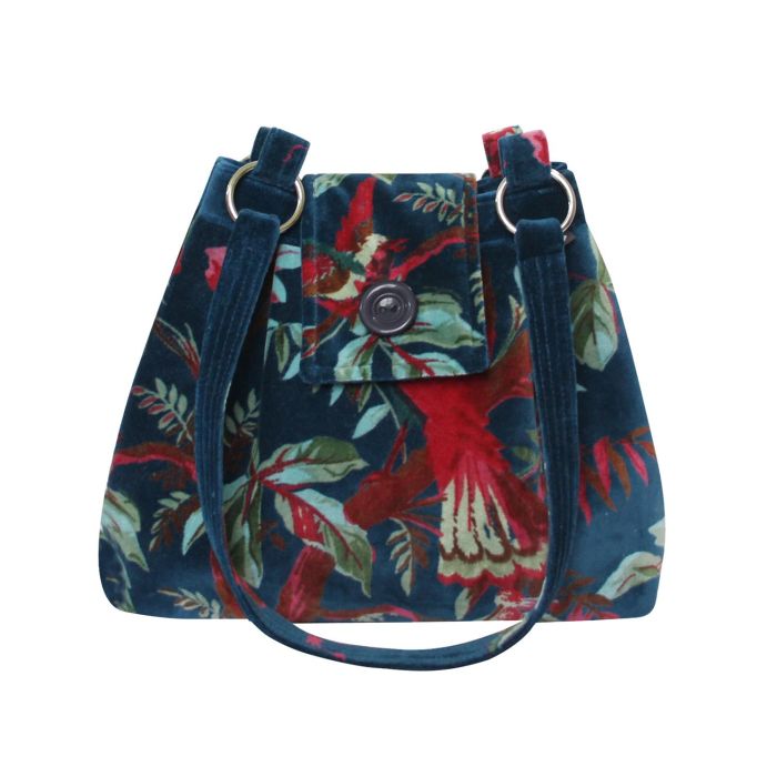 Teal Eden Velvet Ava Bag | The Nancy Smillie Shop - Art, Jewellery & Designer Gifts Glasgow Scotland