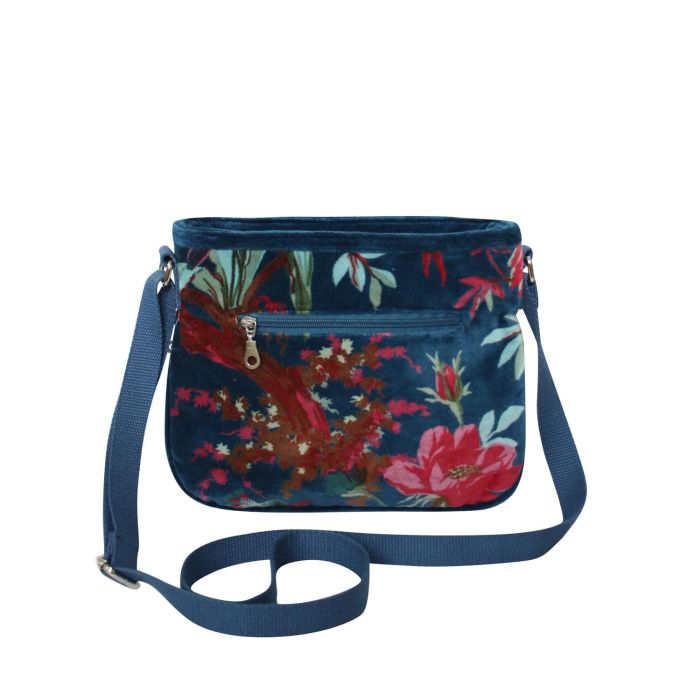 Teal Eden Velvet Rosy Bag | The Nancy Smillie Shop - Art, Jewellery & Designer Gifts Glasgow Scotland