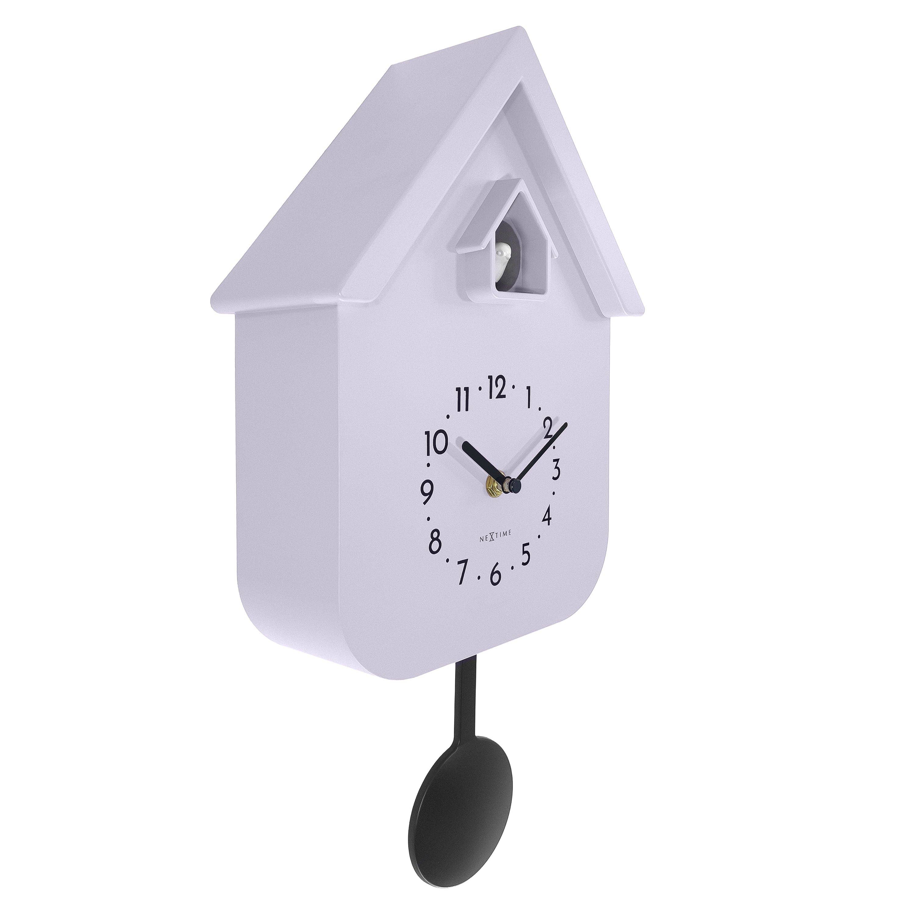 White House cuckoo clock with black hands, pendulum, NeXtime Twitter Green