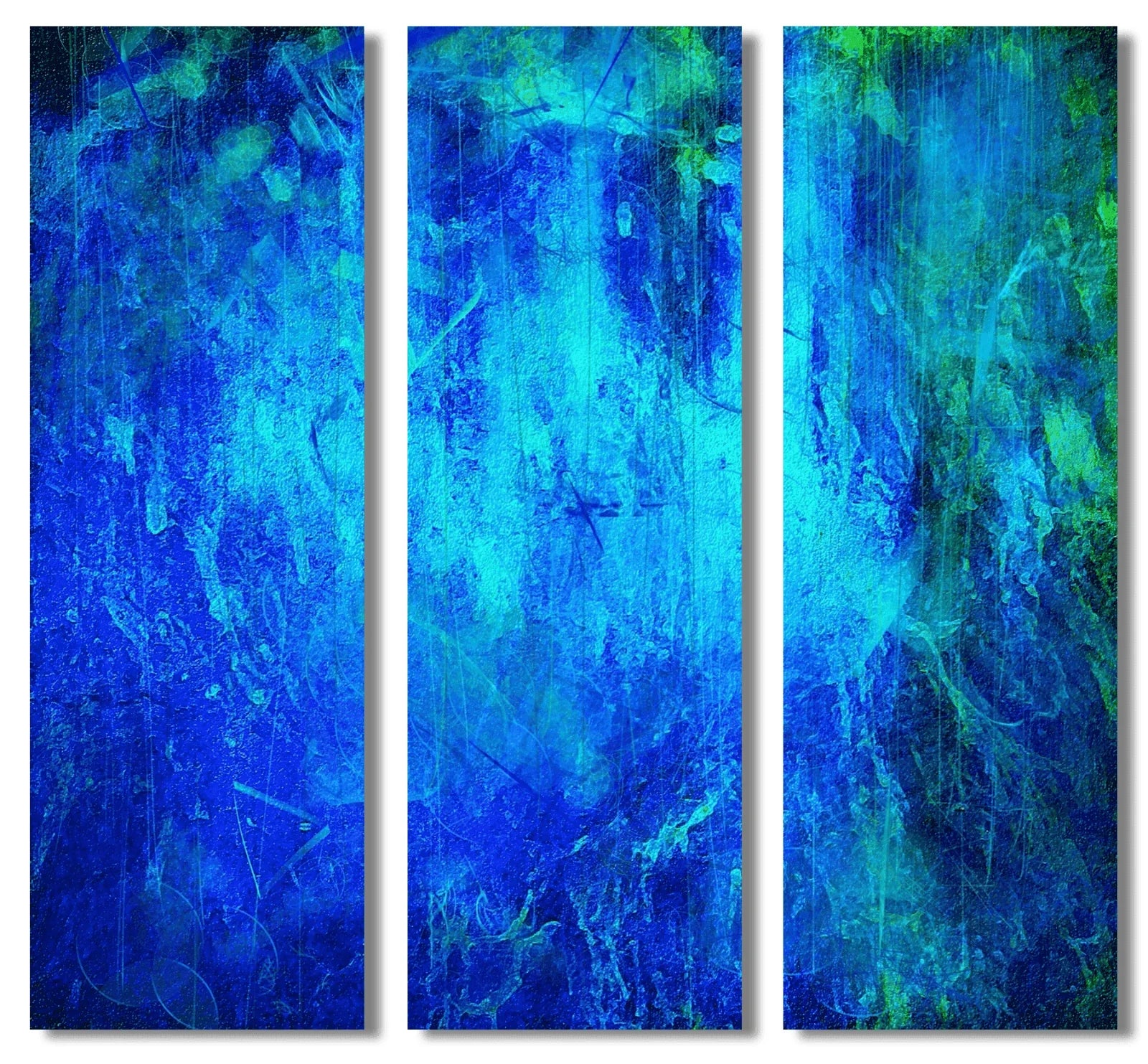 Waterfall Abstract Triptych  | Statement Interior Wall Art from Scotland