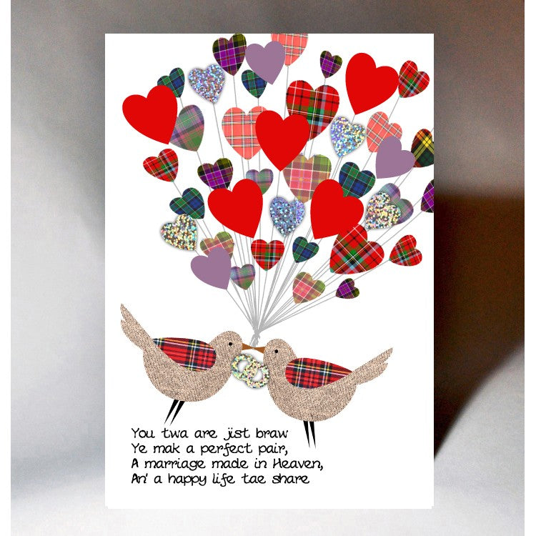 Wedding Lovebirds Card - The Nancy Smillie Shop - Art, Jewellery & Designer Gifts Glasgow