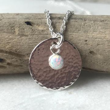White Opal Disc Pendant - The Nancy Smillie Shop - Art, Jewellery & Designer Gifts Glasgow
