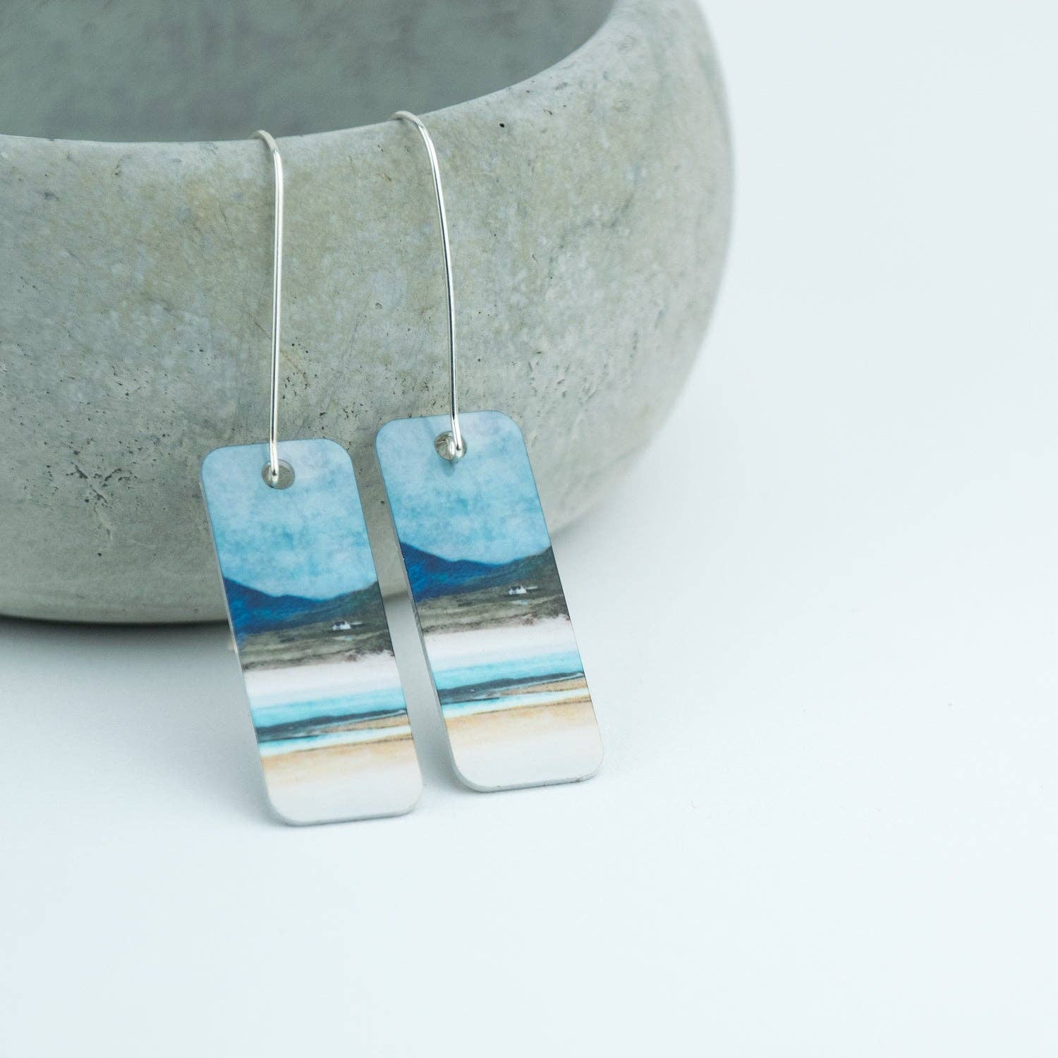 Winter Luskentyre Isle of Harris Aluminium and Silver Earrings - AVADA - Best Sellers - Scotland