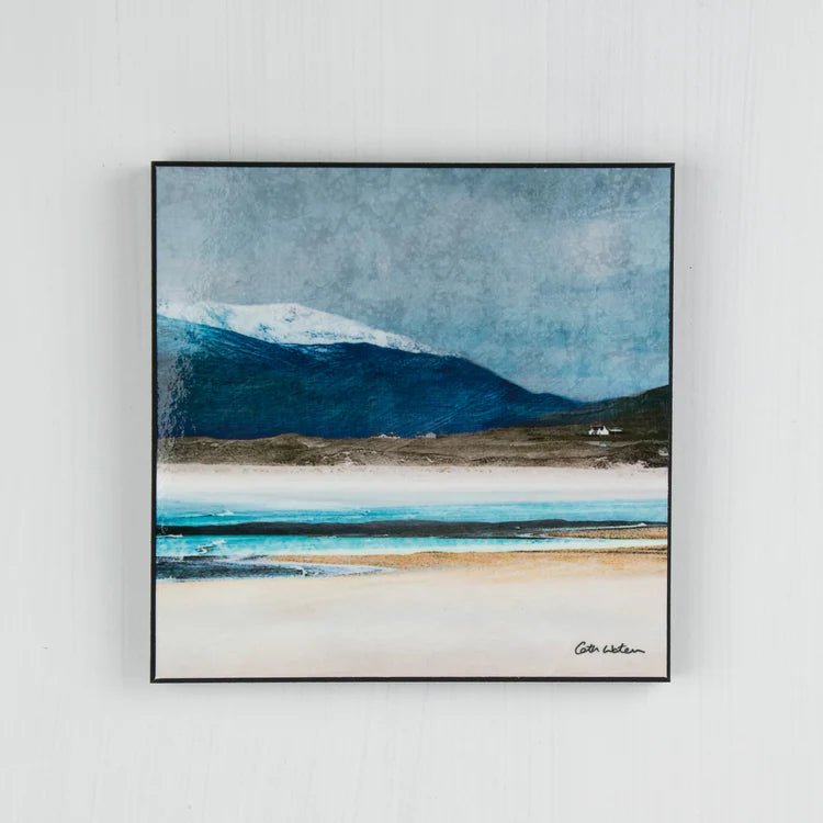 Winter Luskentyre Wood Block Print - The Nancy Smillie Shop - Art, Jewellery & Designer Gifts Glasgow