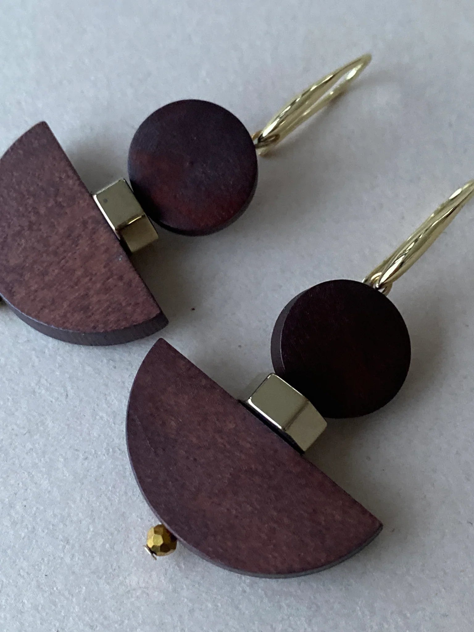 Wood hematite drop earrings - Jewellery - Scotland
