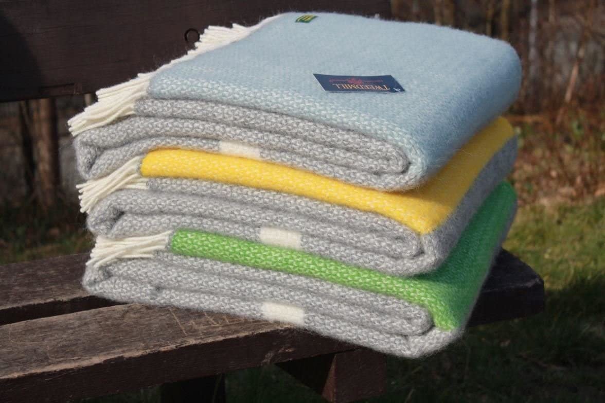 Yellow & Grey Wool Throw - The Nancy Smillie Shop - Art, Jewellery & Designer Gifts Glasgow