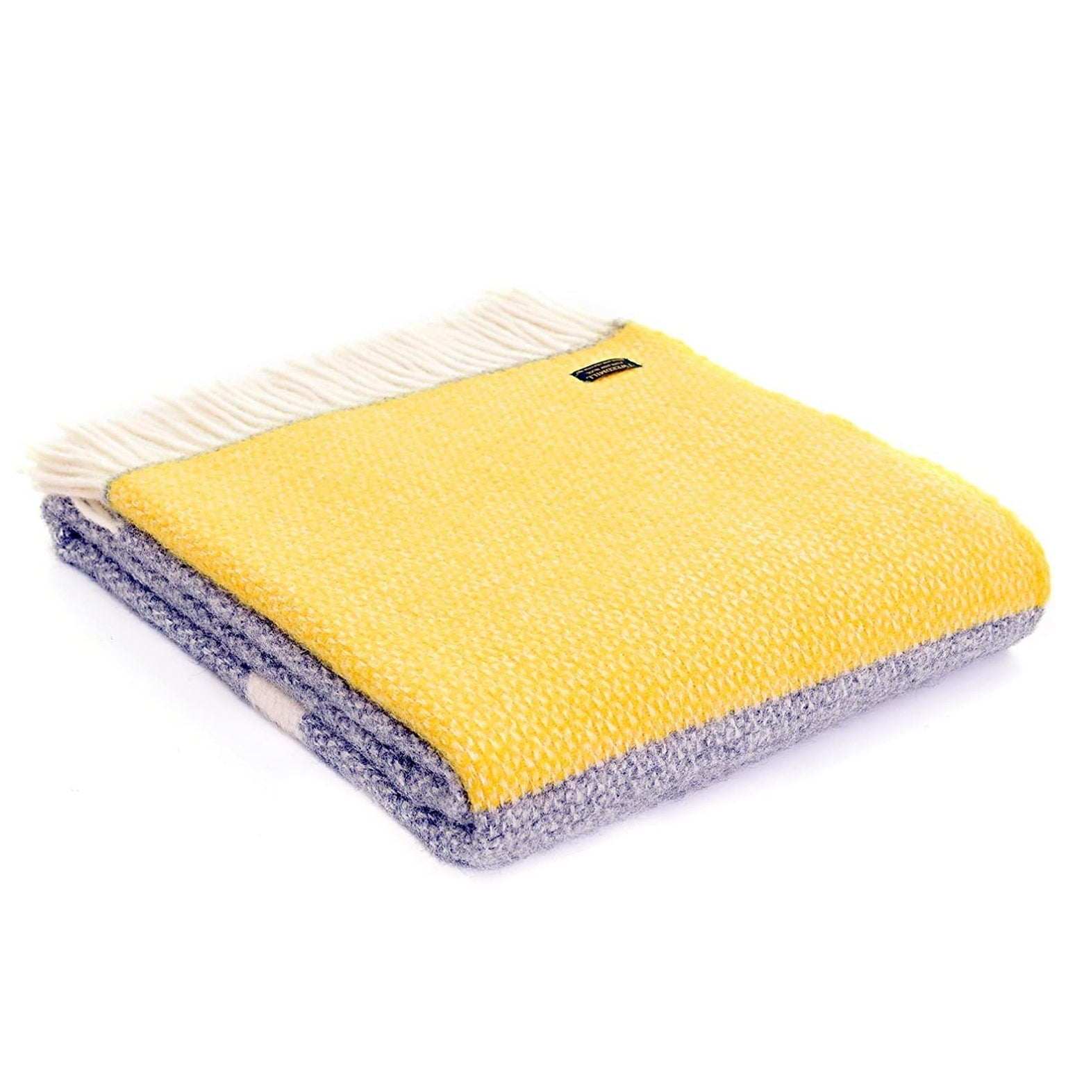 Yellow & Grey Wool Throw - The Nancy Smillie Shop - Art, Jewellery & Designer Gifts Glasgow