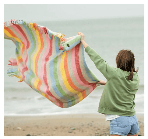 Yellow & Grey Wool Throw - The Nancy Smillie Shop - Art, Jewellery & Designer Gifts Glasgow