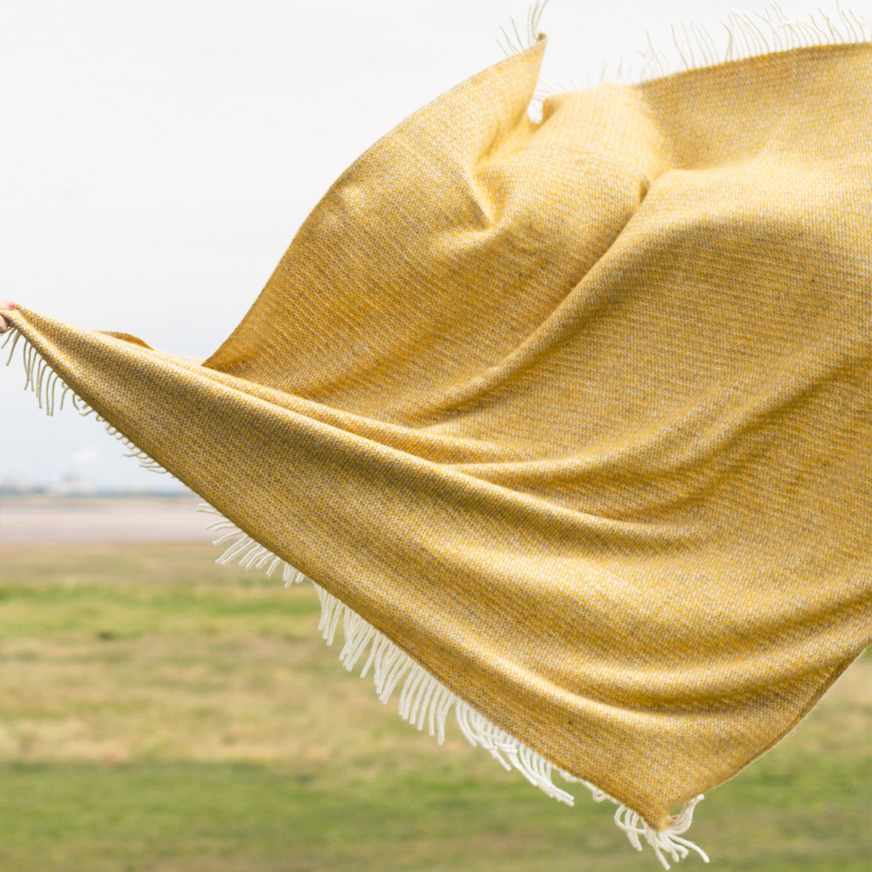 Yellow & Grey Wool Throw - The Nancy Smillie Shop - Art, Jewellery & Designer Gifts Glasgow