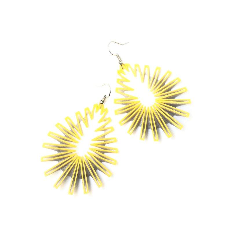 Yellow on Silver Drop Earrings - The Nancy Smillie Shop - Art, Jewellery & Designer Gifts Glasgow