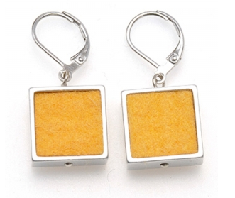 Yellow Square Earrings - The Nancy Smillie Shop - Art, Jewellery & Designer Gifts Glasgow